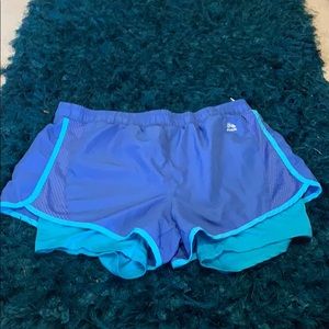 Blue running shorts